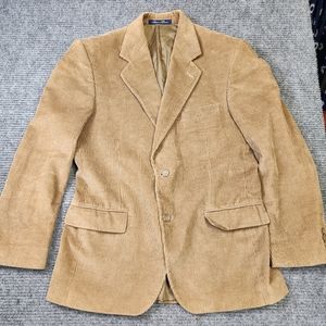 JG Hook VTG Blazer Jacket Mens 38R Tan Corduroy Two Button Sport Coat Cotton